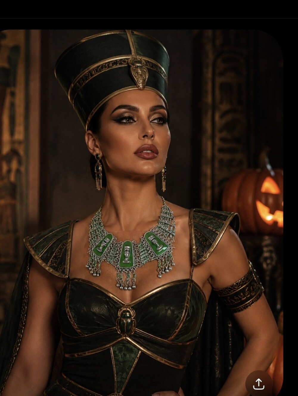 Green Nefertiti  necklace